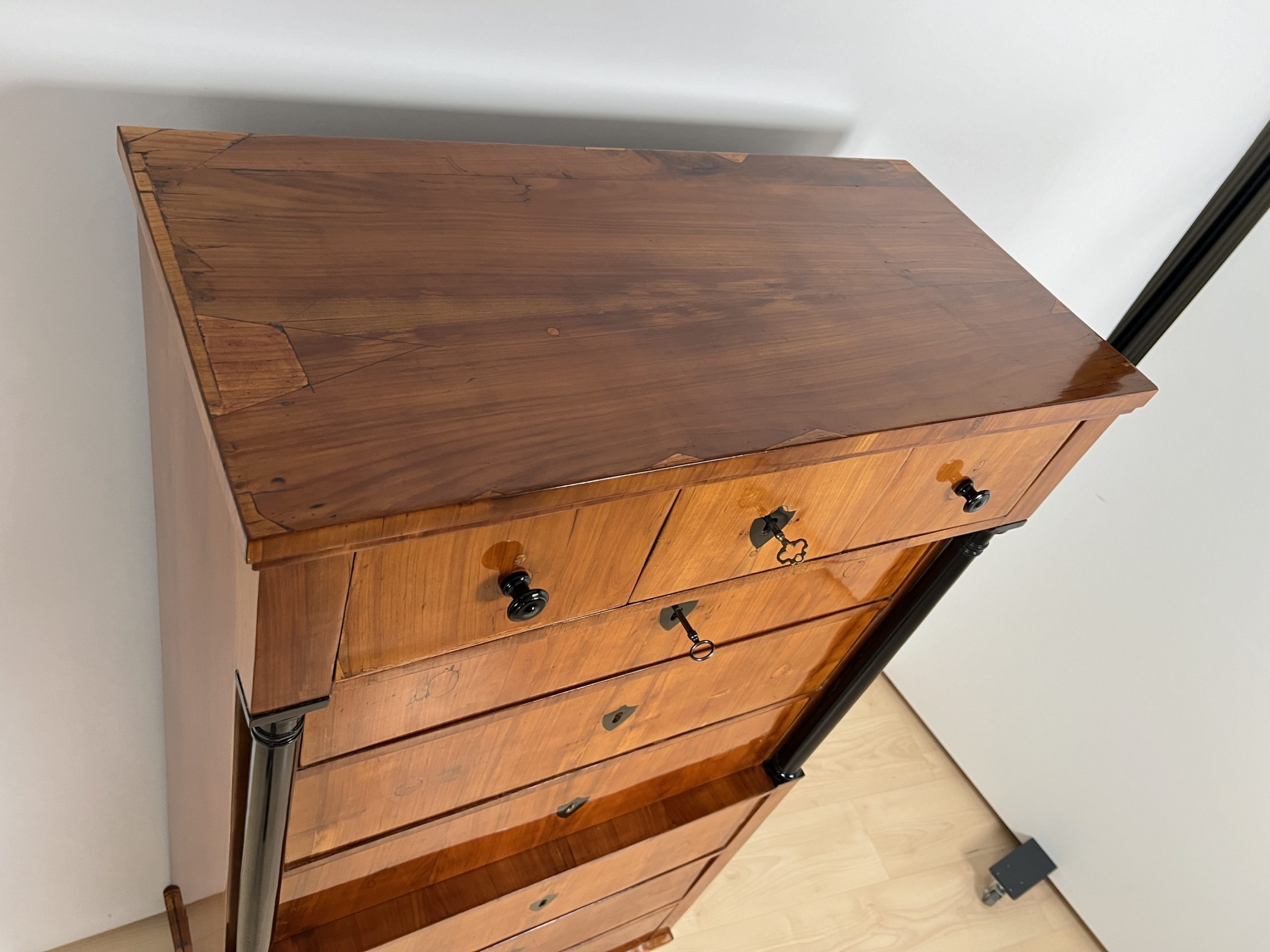 Biedermeier Chiffoniere, Kirschbaum, Süddeutschland9