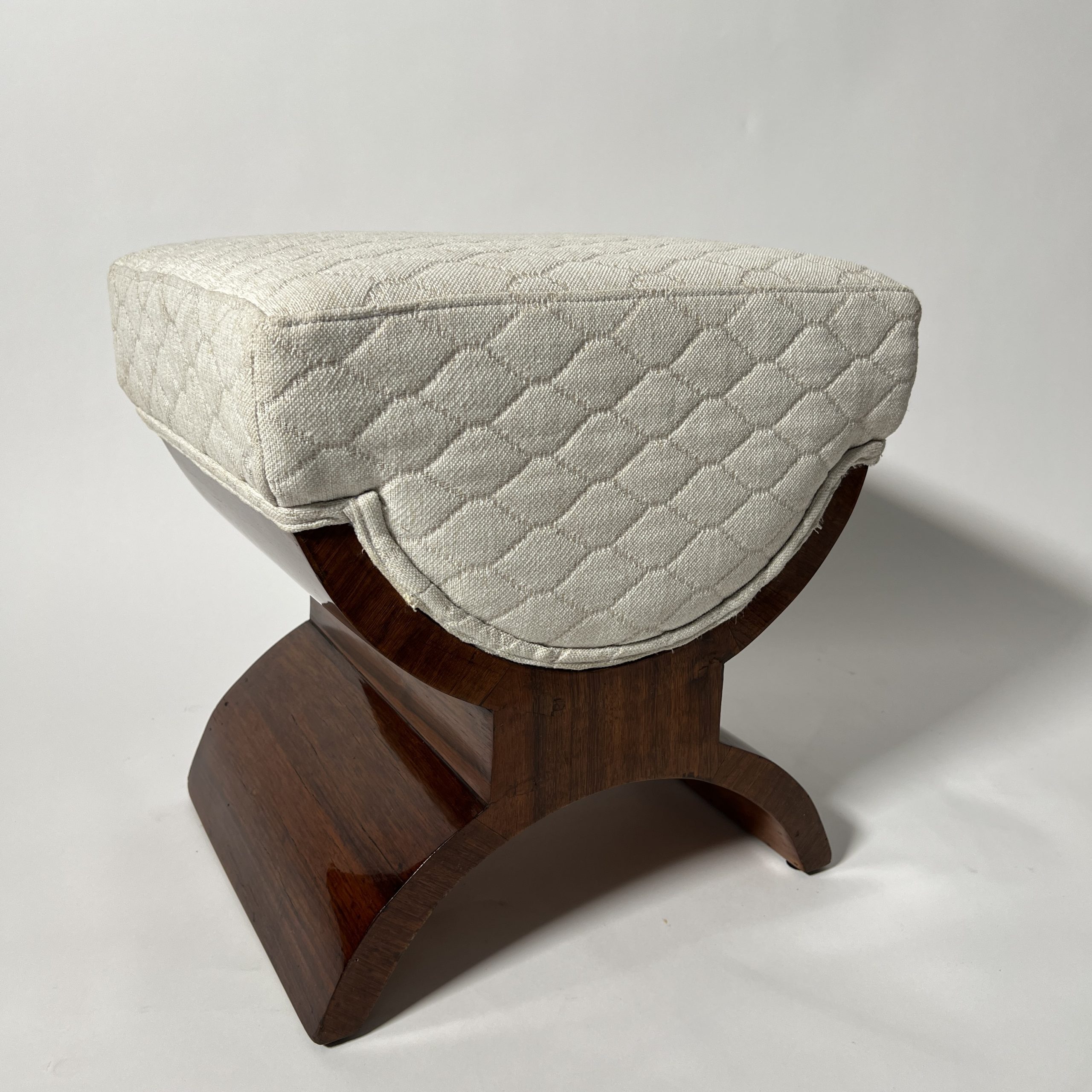 Art Deco Hocker oder Pouff, Palisander