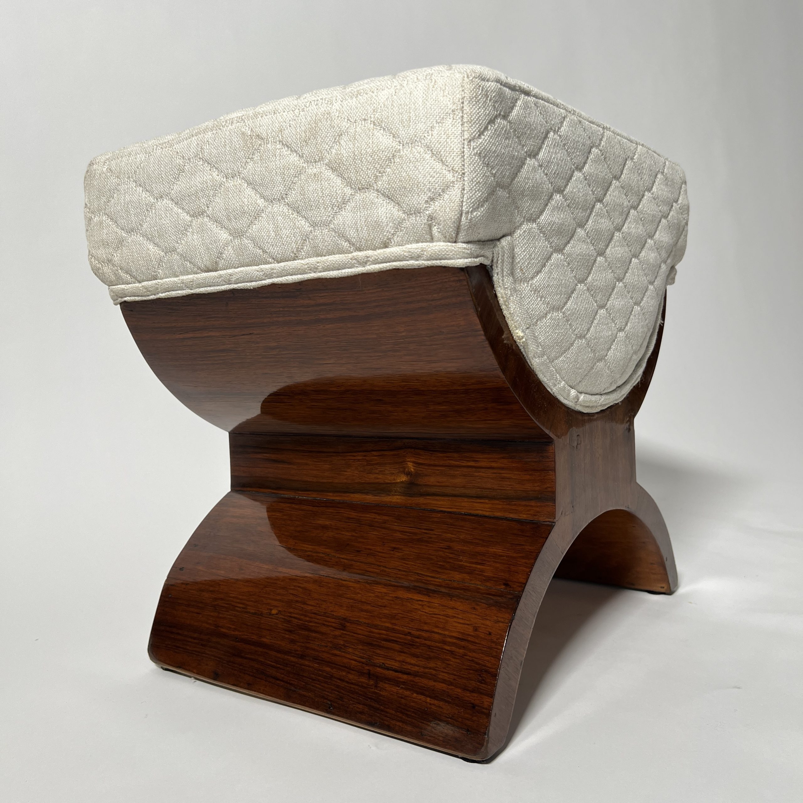 Art Deco Hocker oder Pouff, Palisander