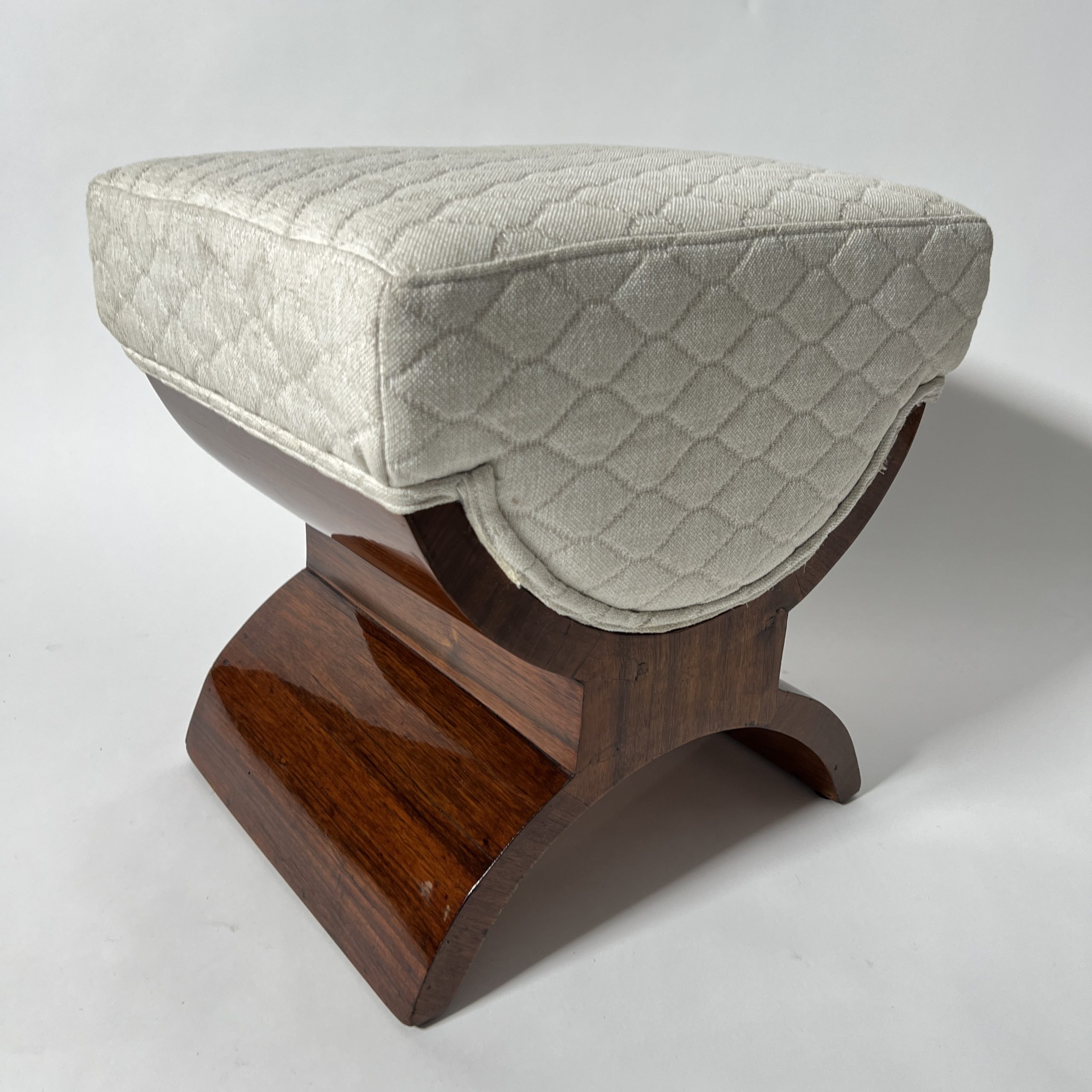 Art Deco Hocker oder Pouff, Palisander