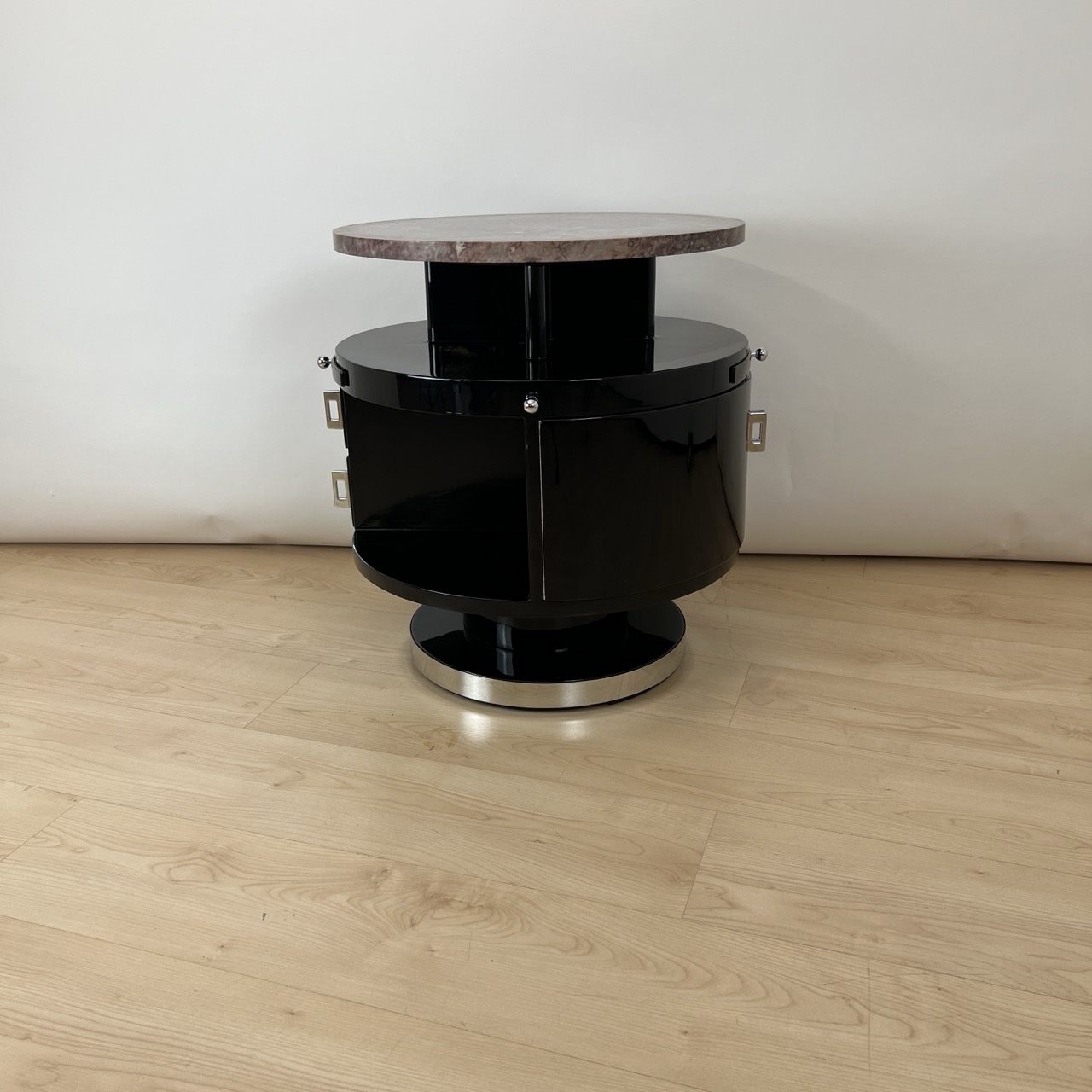 Runder drehbarer Art Deco Beistelltisch