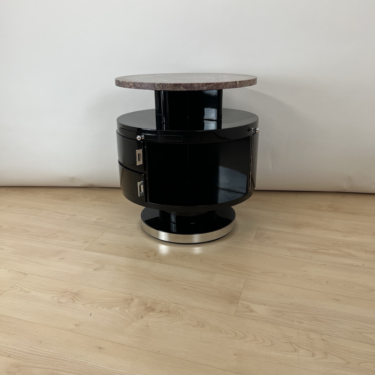 Runder drehbarer Art Deco Beistelltisch