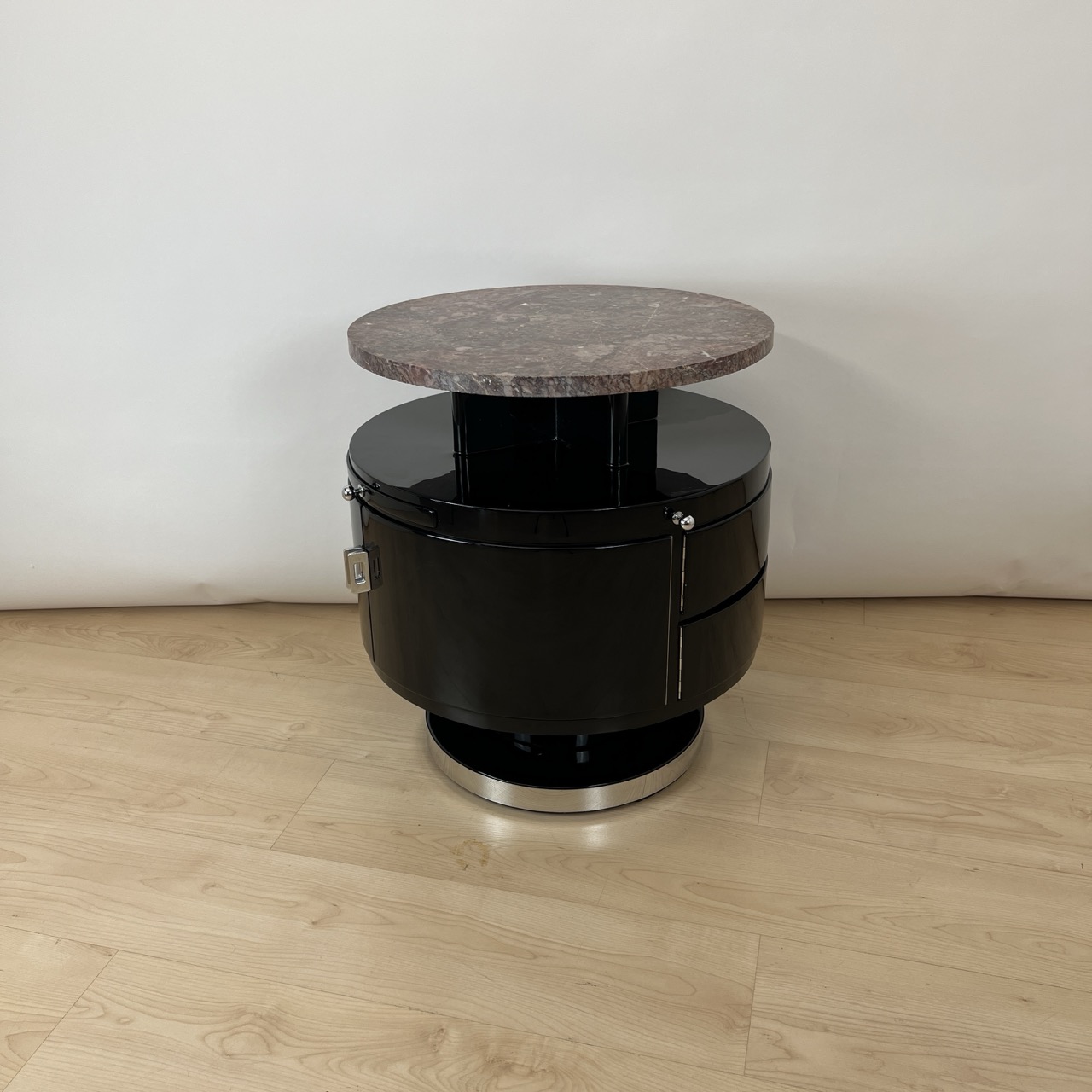 Runder drehbarer Art Deco Beistelltisch