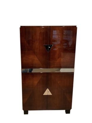 Art Deco Barschrank, Palisander und Nickel, Frankreich um 1940
