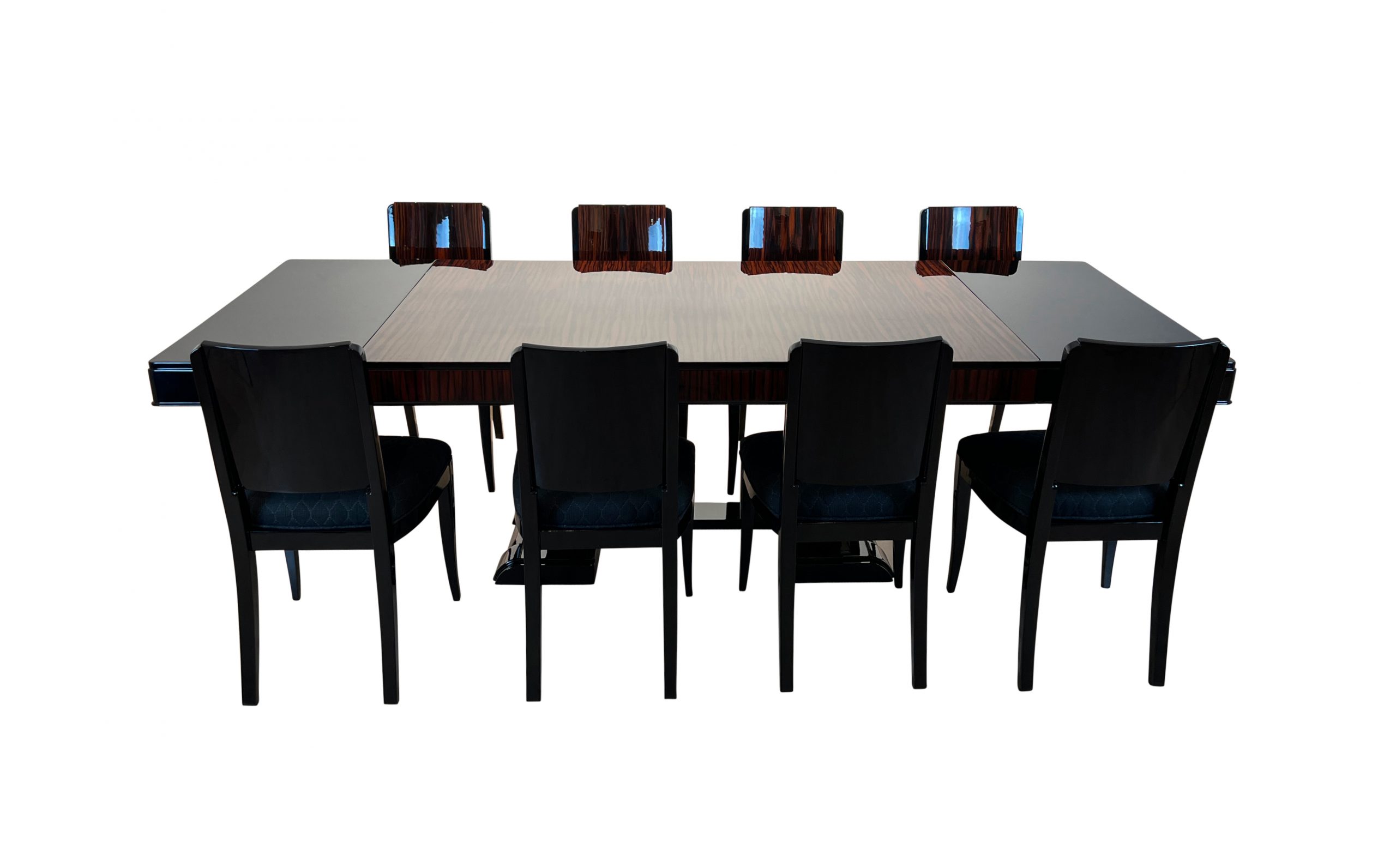 Art Deco Makassar Sitzgruppe mit 8 Stühlen16