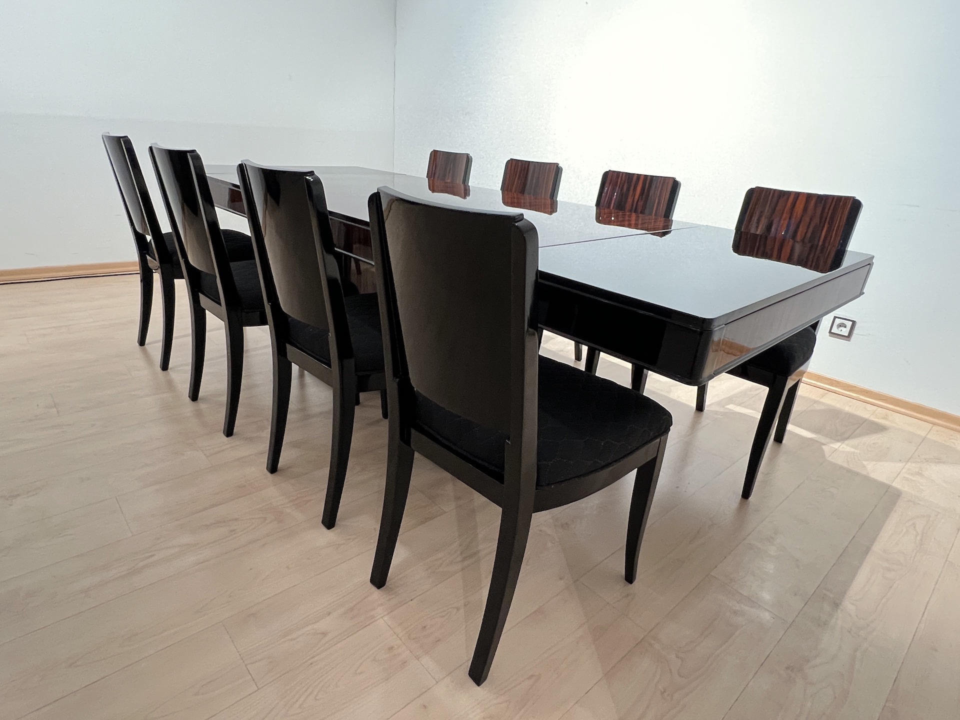 Art Deco Makassar Sitzgruppe mit 8 Stühlen19