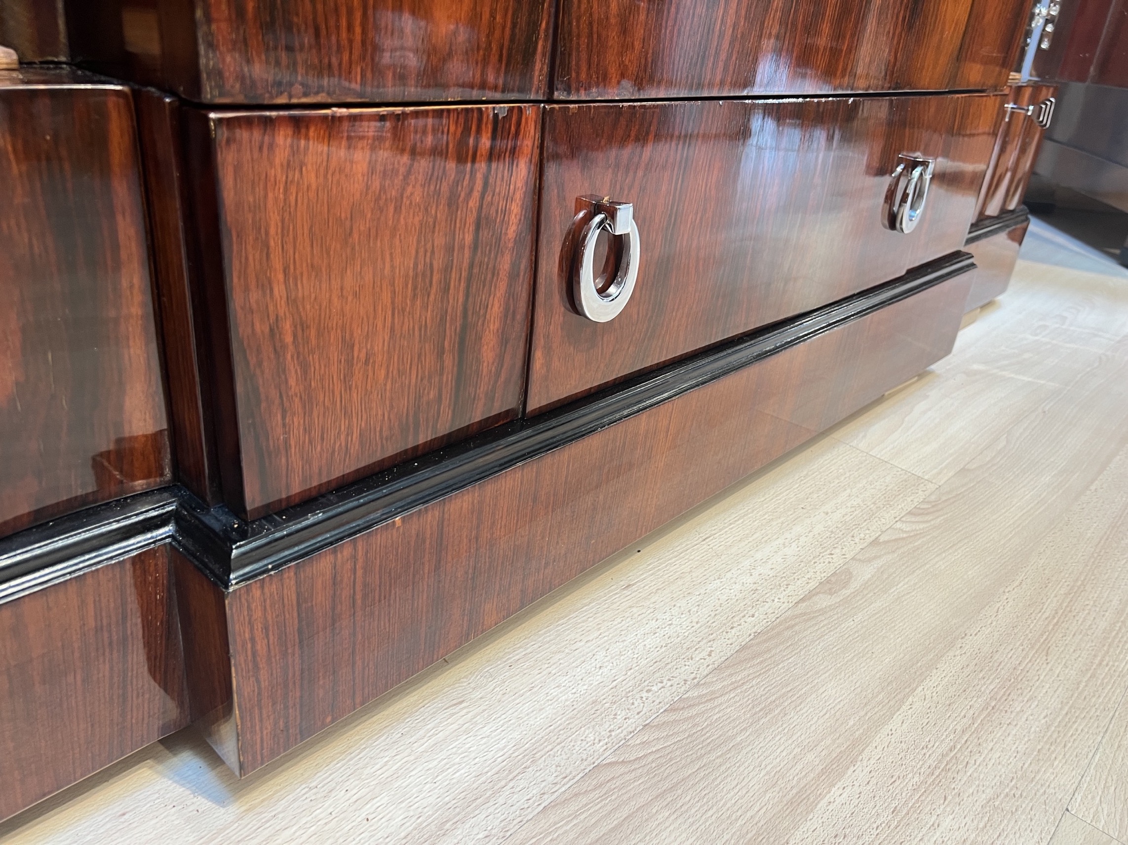 Art Deco Schrank, Palisander, Eiche, Silber und Chrom, Frankreich um 1930.28