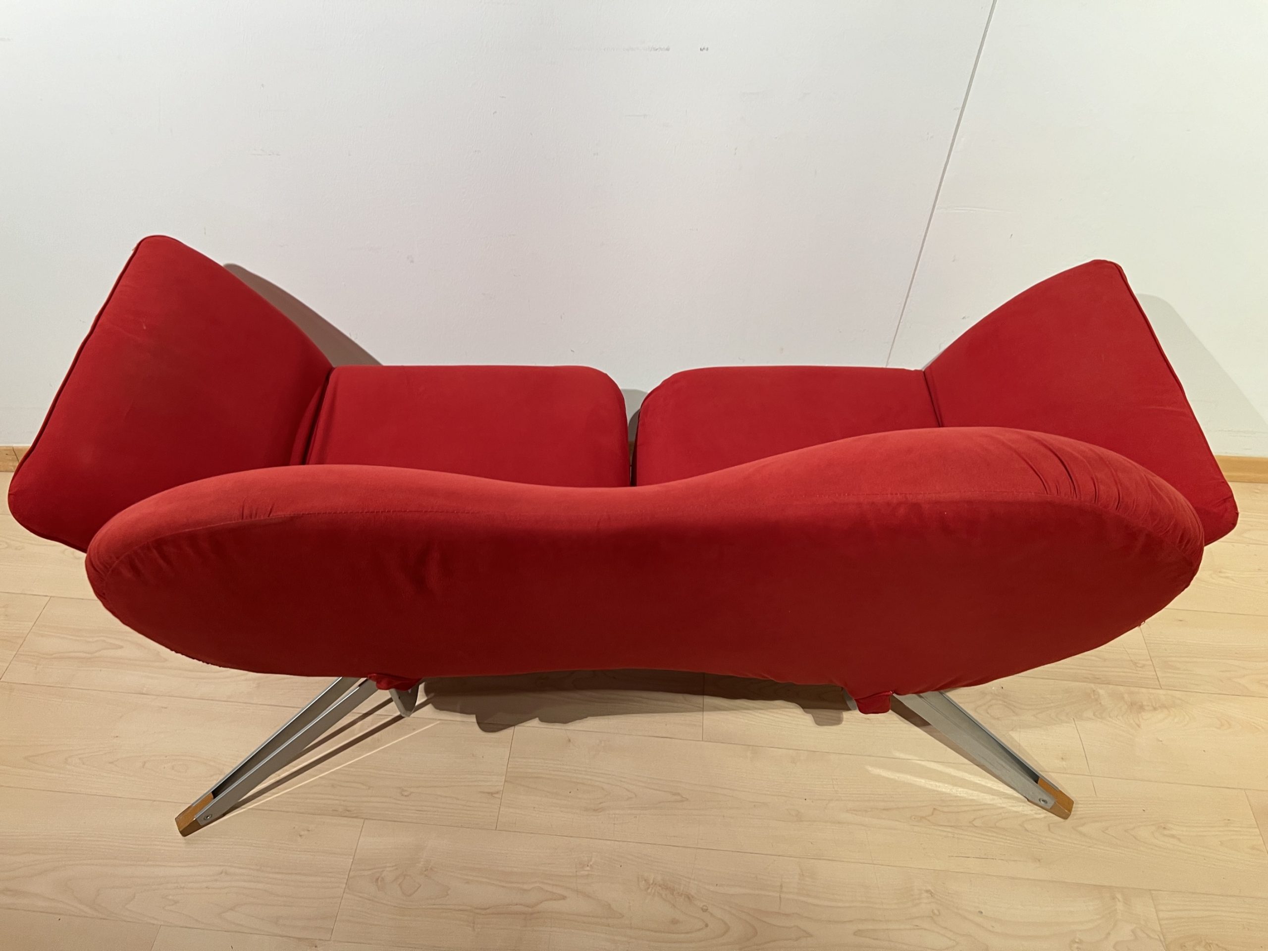 Italienisches rotes Design Sofa, Bonaldo, Arnold18