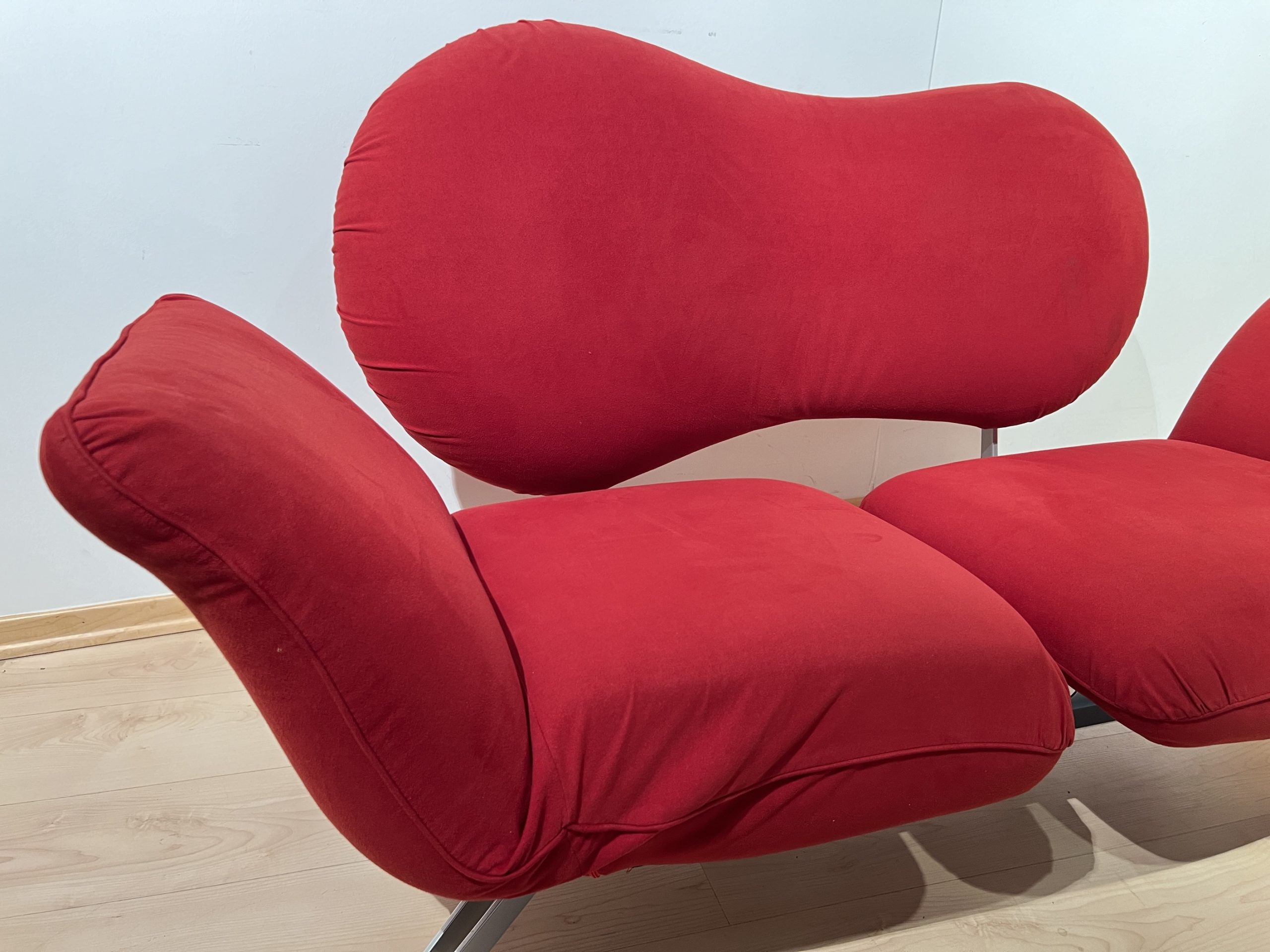 Italienisches rotes Design Sofa, Bonaldo, Arnold5