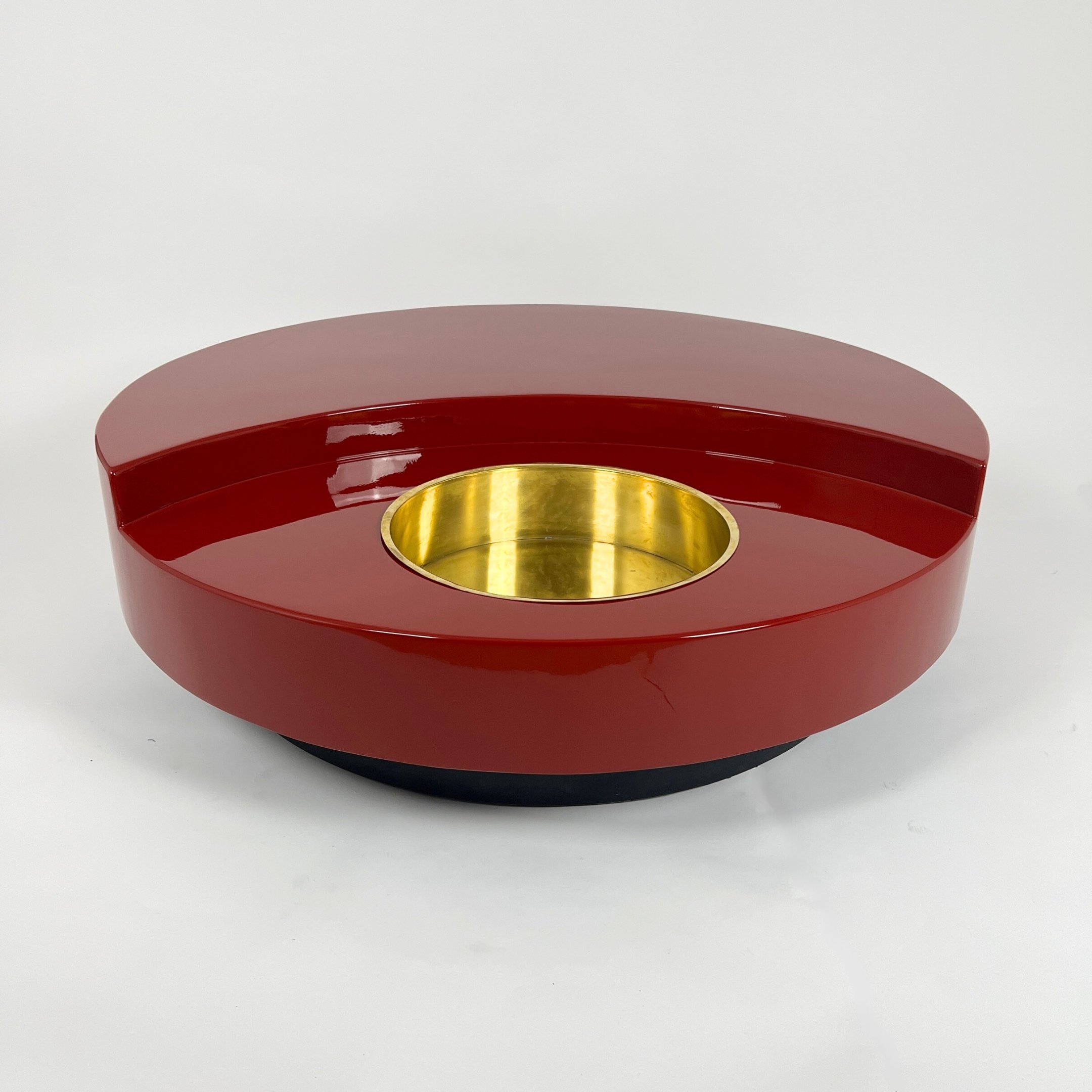 Willy Rizzo Coffee Table TRG, Red Lacquer, Italy, 1969