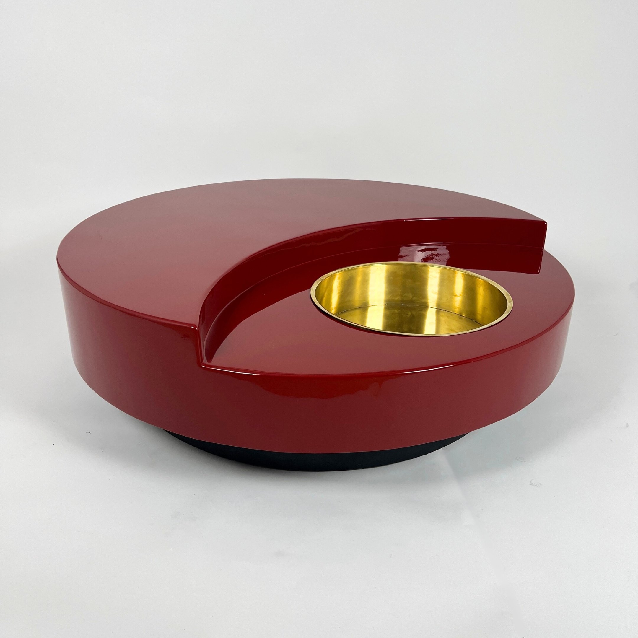 Willy Rizzo Coffee Table TRG, Red Lacquer, Italy, 1969