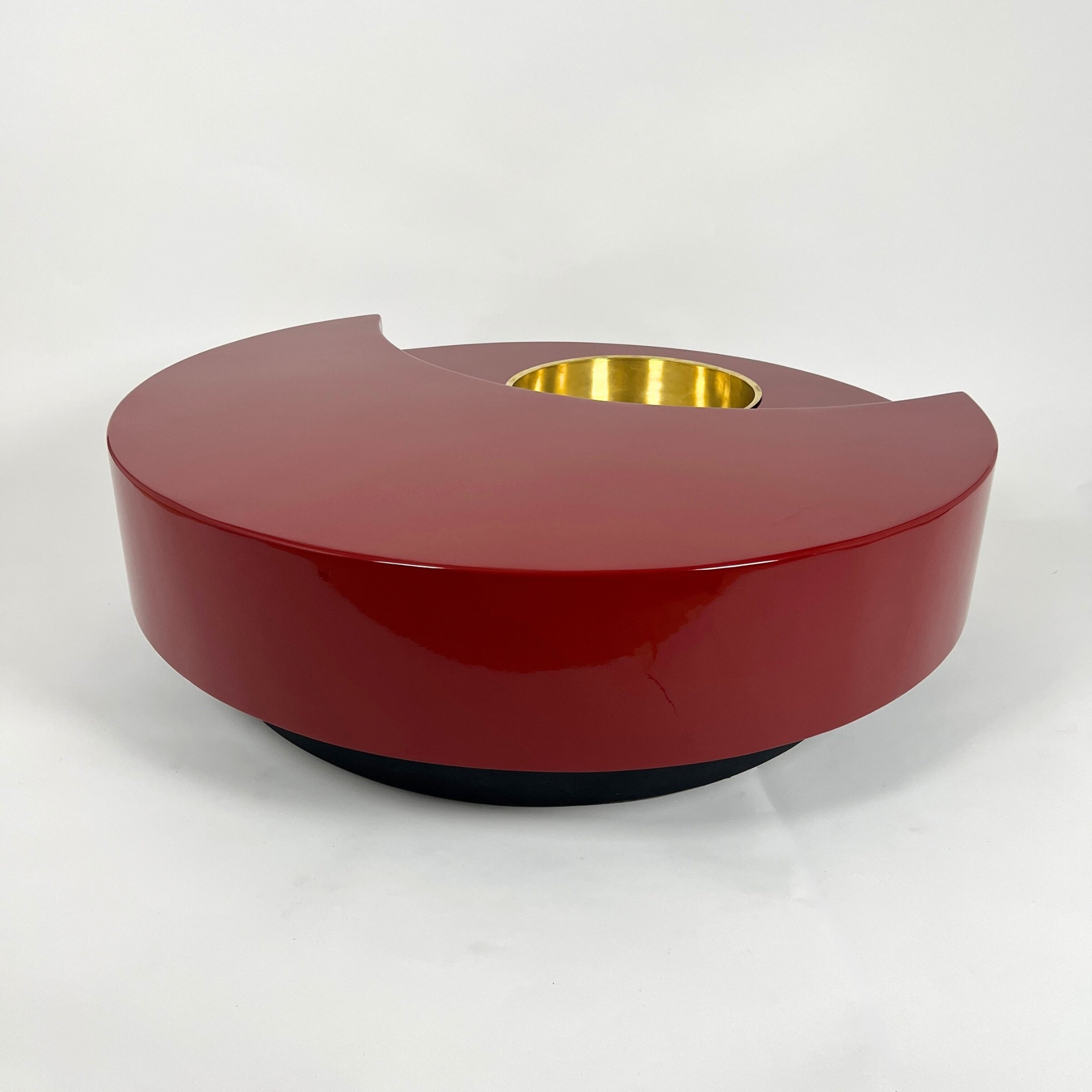 Willy Rizzo Coffee Table TRG, Red Lacquer, Italy, 1969