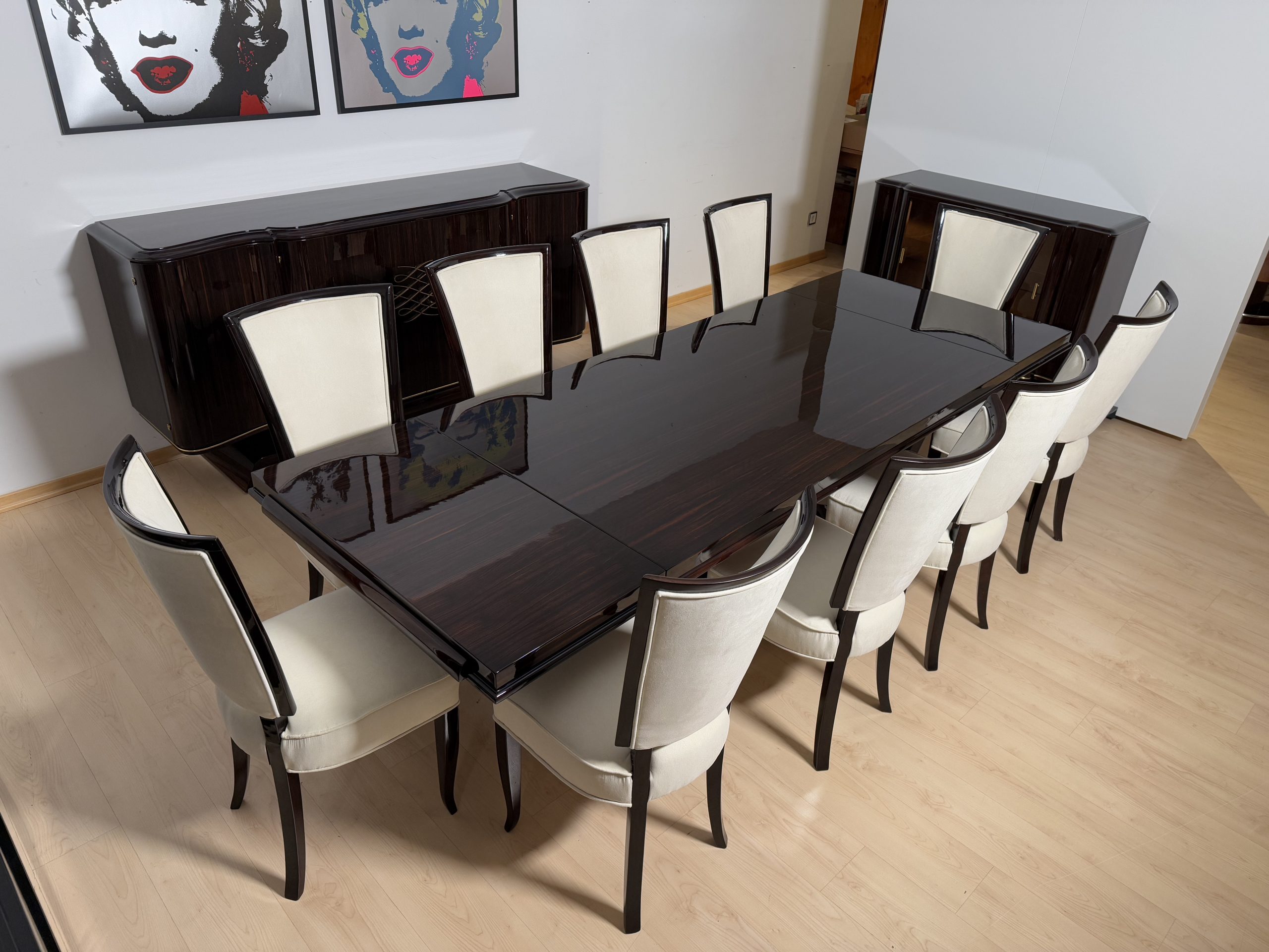 Art Deco Dining room Set in Macassar Ebony, Paris.18