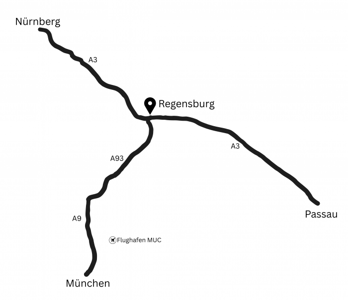 Regensburg Anfahrt Skizze