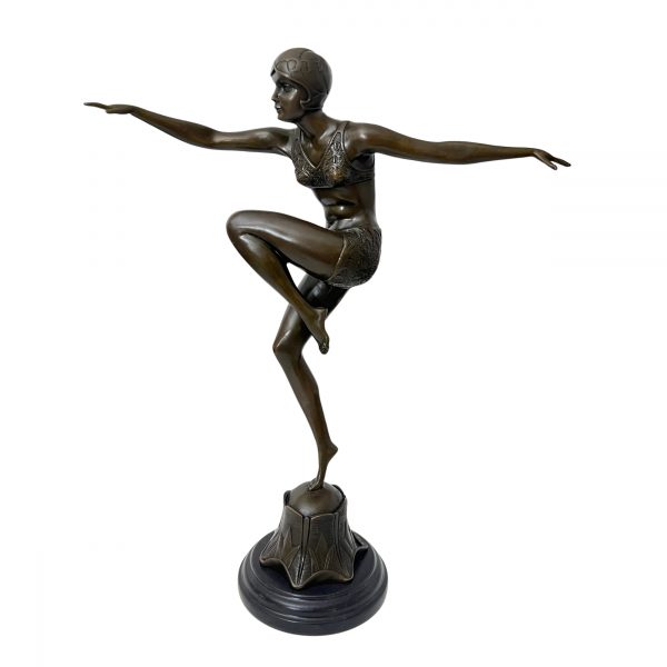 Art Deco Bronze - Tänzerin mit Haube