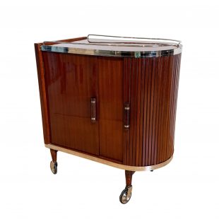 Art Deco Barwagen, Mahagoni, Chrom
