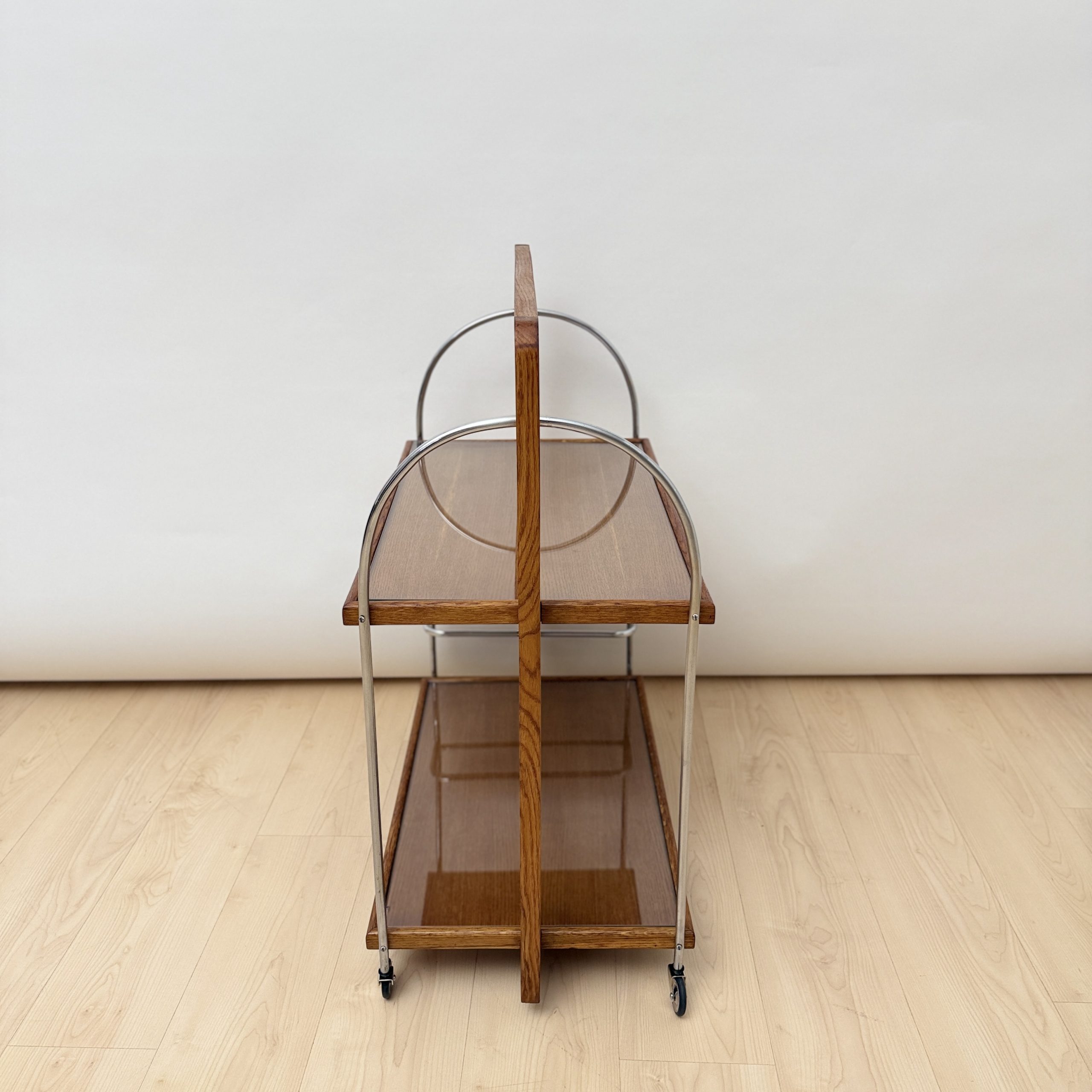 Französischer Art Deco Servierwagen in Eiche, um 1930